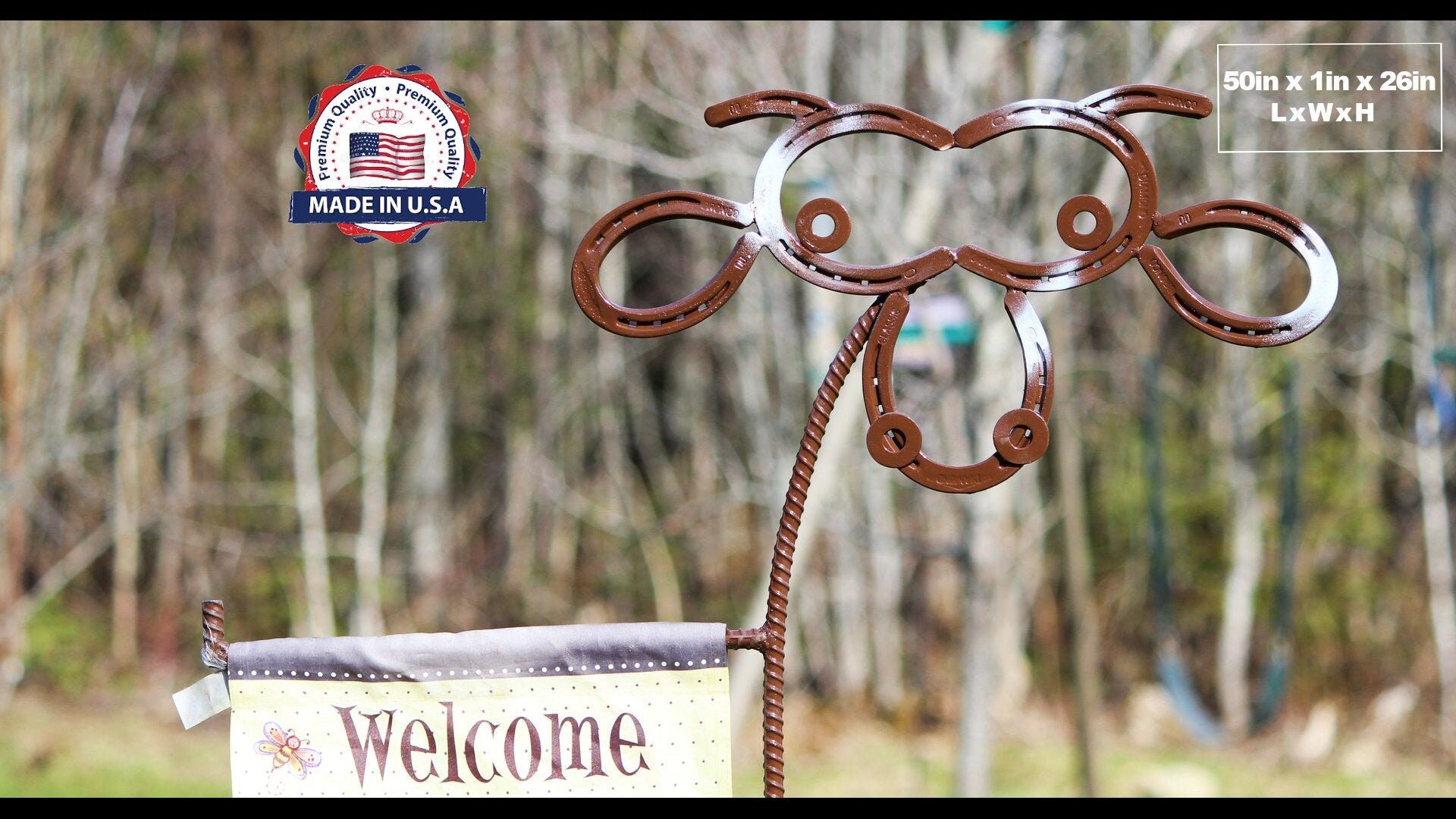 Moo-Tiful Rustic Cow Flag Stake, Garden Flag, Yard Decor - Lifetime Warranty