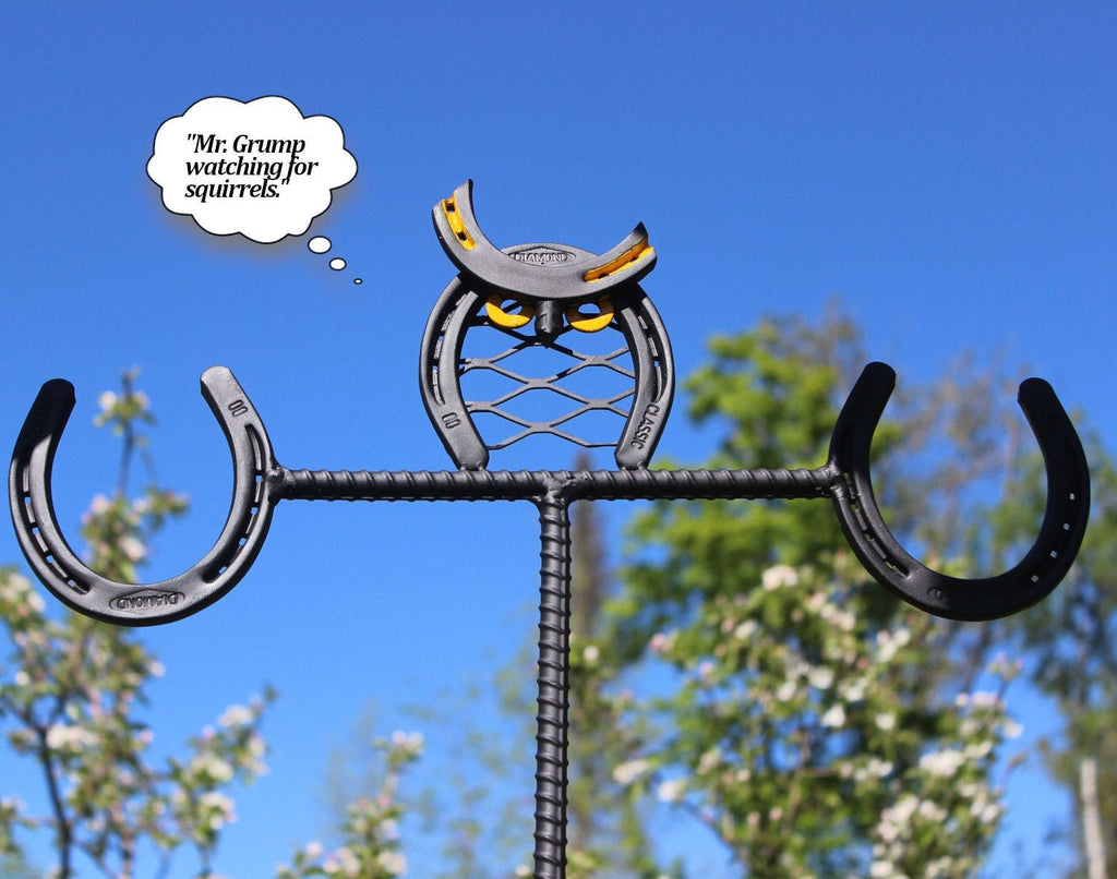 Mr. Grump Owl, Bird Feeder Pole, Plant Hanger, Bird Feeder Stand, Multipurpose Stand - Lifetime Warranty