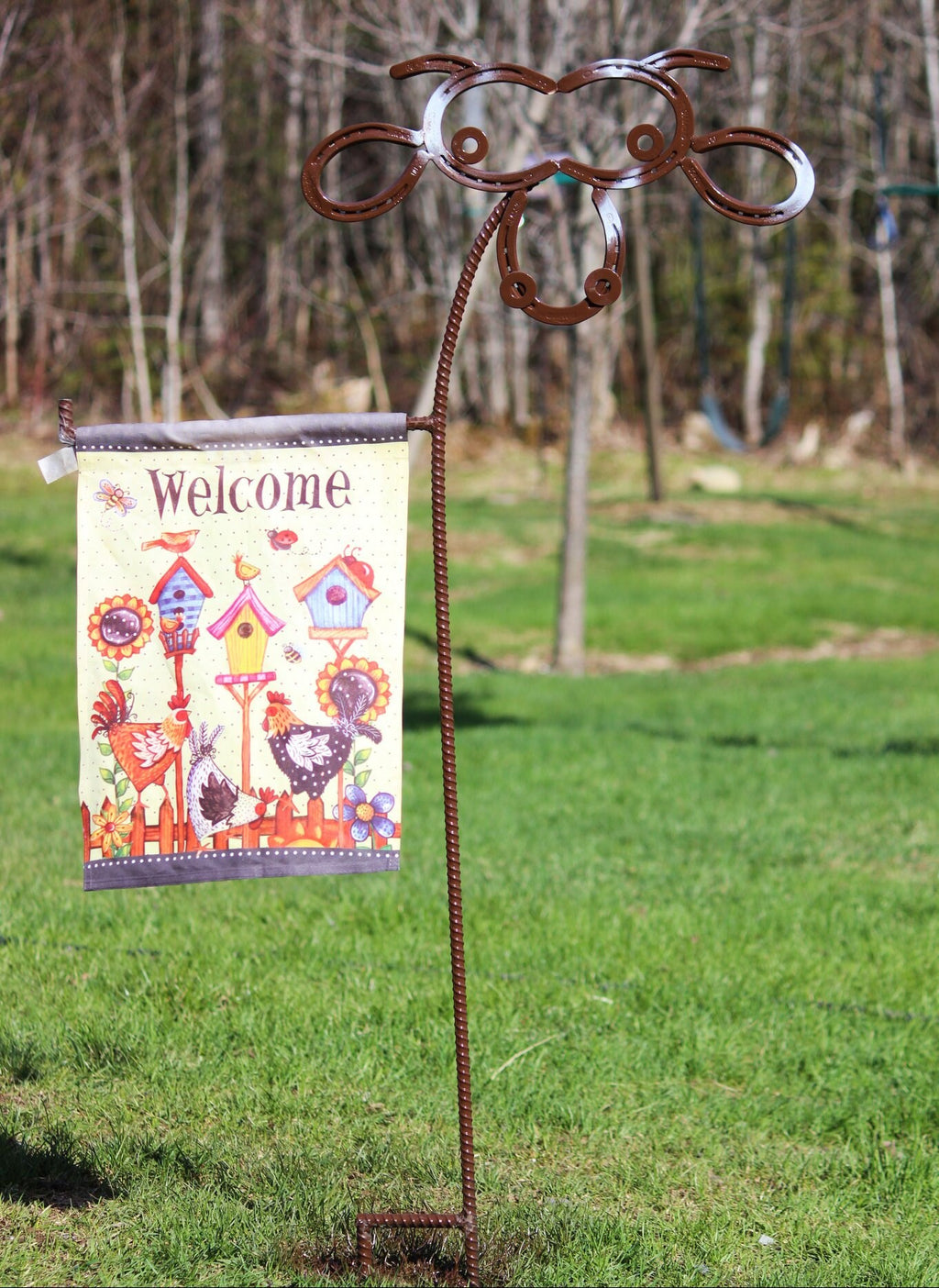 Moo-Tiful Rustic Cow Flag Stake, Garden Flag, Yard Decor - Lifetime Warranty