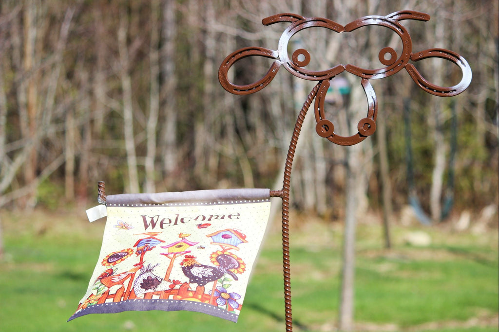 Moo-Tiful Rustic Cow Flag Stake, Garden Flag, Yard Decor - Lifetime Warranty