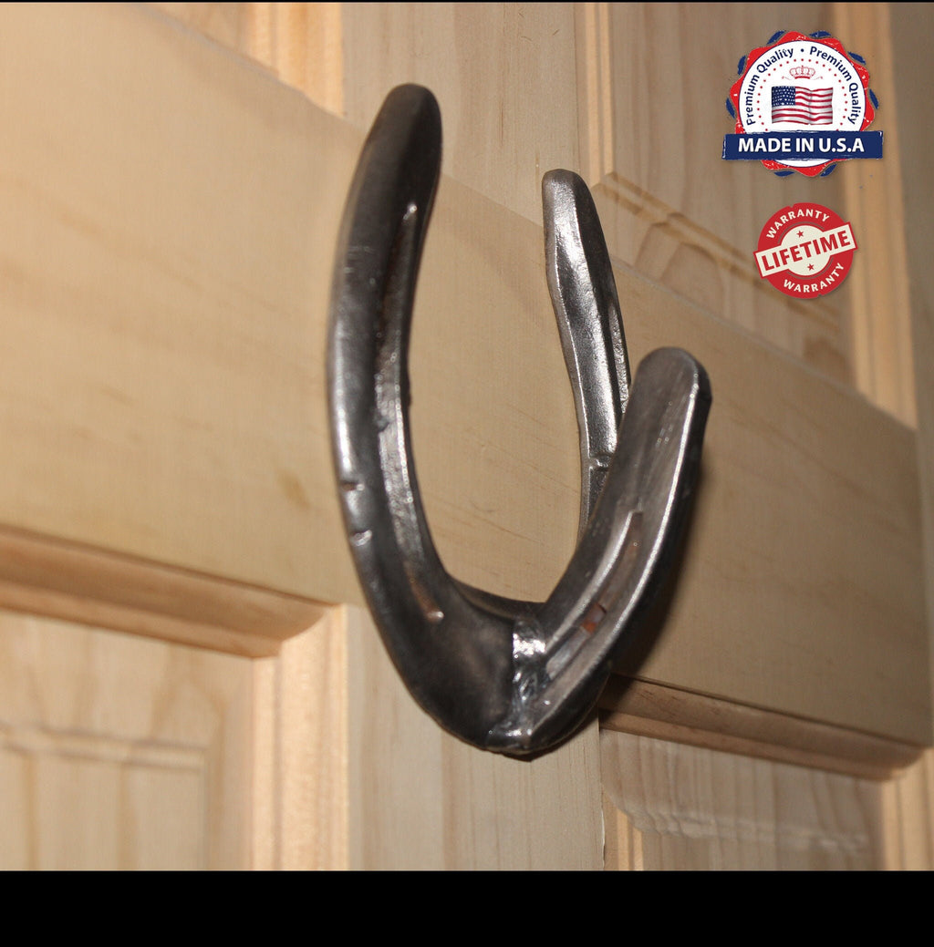 Rustic Horseshoe Hook, Coat Hook, Wall Hook, Wall Mounted Flag Holder Hook