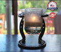 Rustic Candle Holder & Wine Holder, Tabletop Wine Holder, Rustic Wedding Decor - Lifetime Warranty