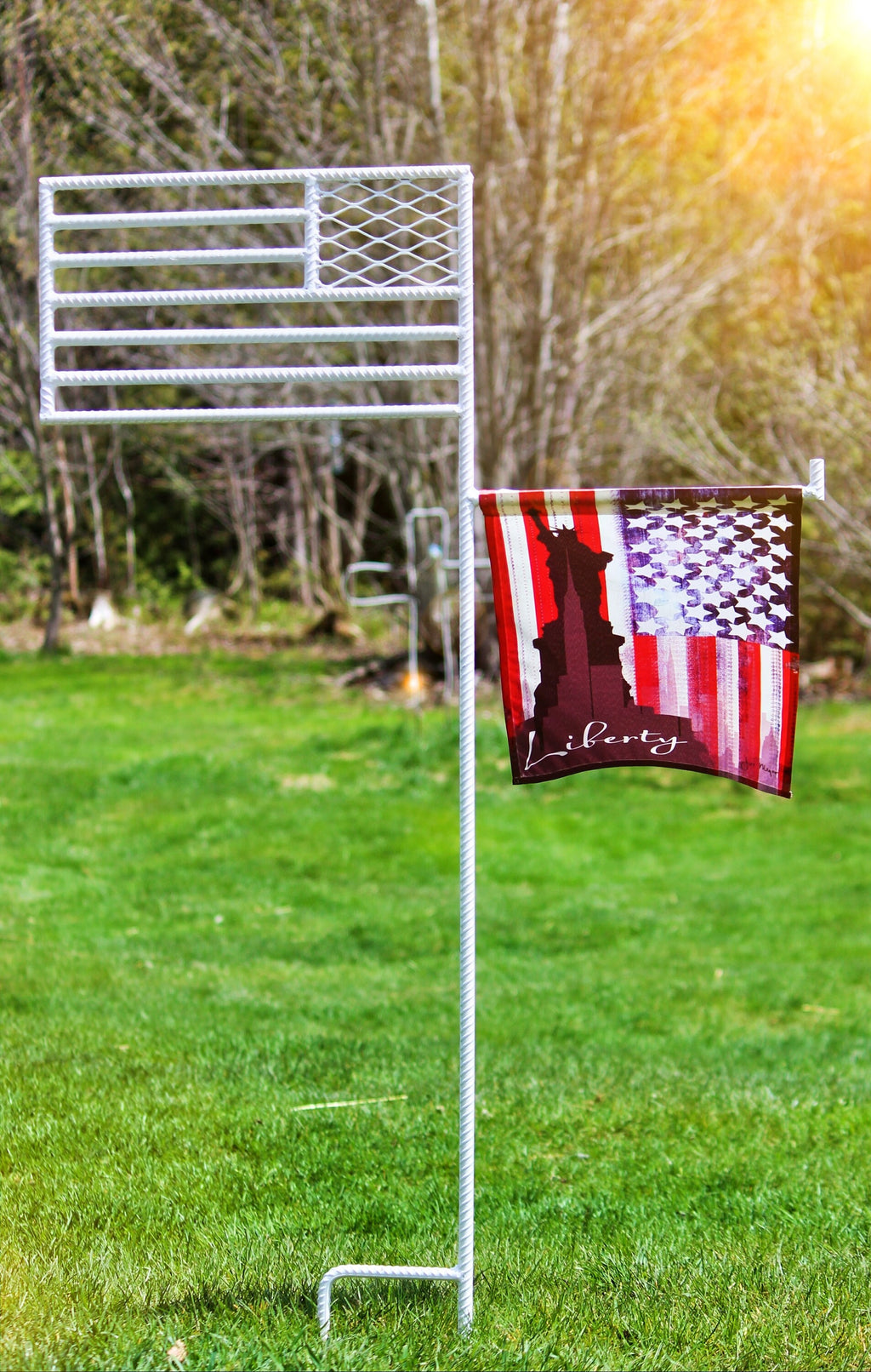 Rustic American Flag Garden Flag Combo