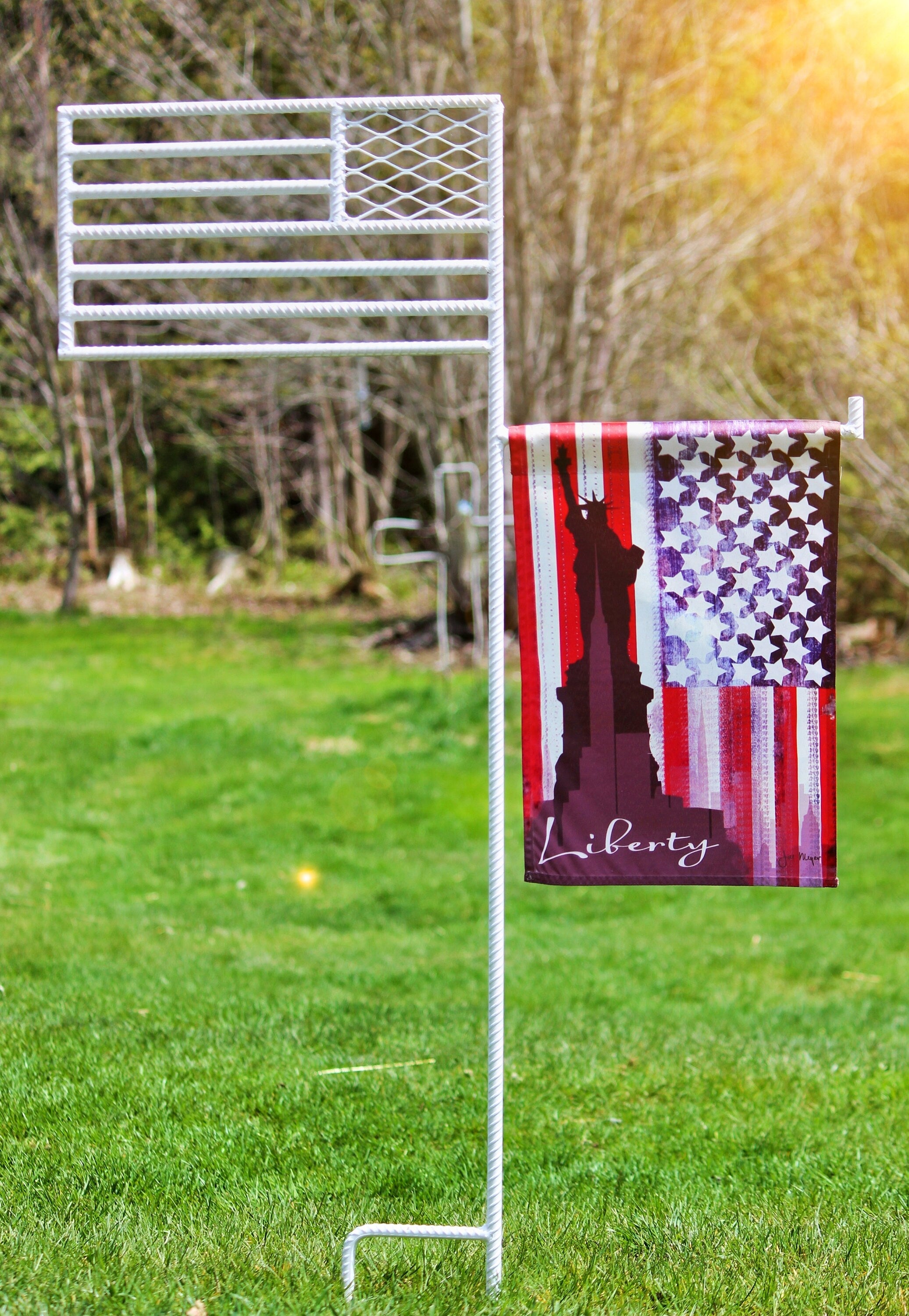 Rustic American Flag Garden Flag Combo