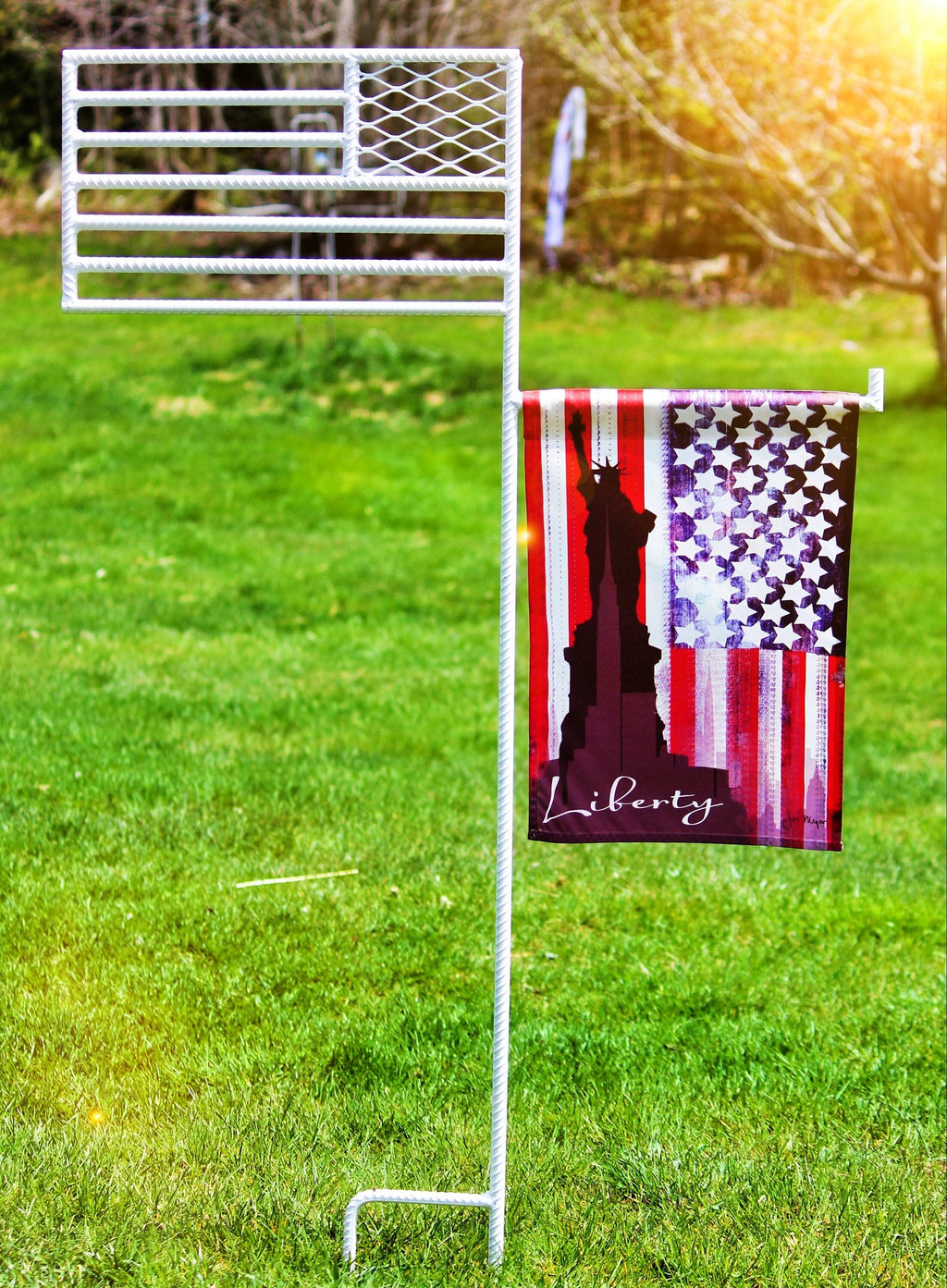 Rustic American Flag Garden Flag Combo
