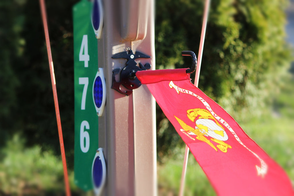 USMC Mini Mailbox Flag Holder, House Flagpole, Deck Flag Hanger, Wall Mounted Flag Holder Hook