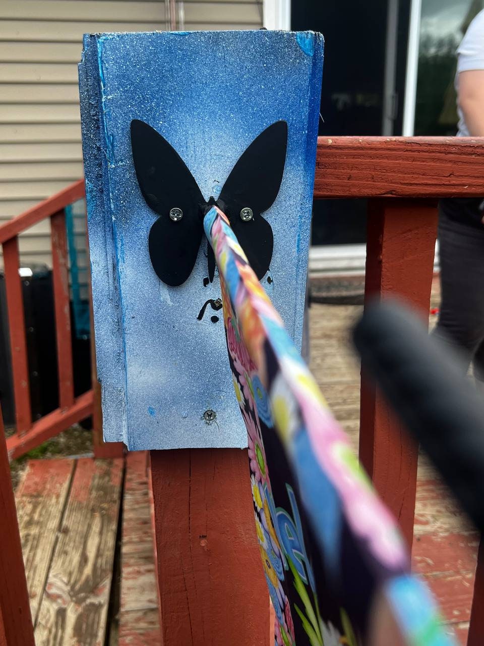 Buttertastic Flag Holder, Butterfly Mini Flag Holder, Patio, Garden Flag Post, Wall Mounted Flag Holder Hook