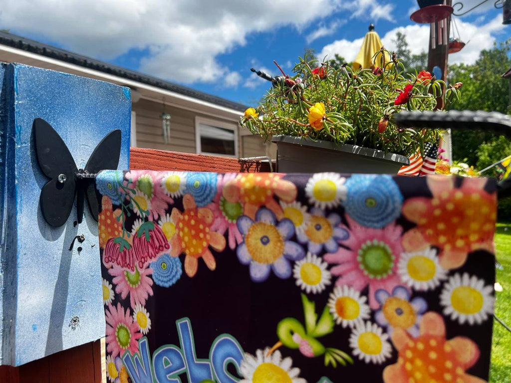 Buttertastic Flag Holder, Butterfly Mini Flag Holder, Patio, Garden Flag Post, Wall Mounted Flag Holder Hook