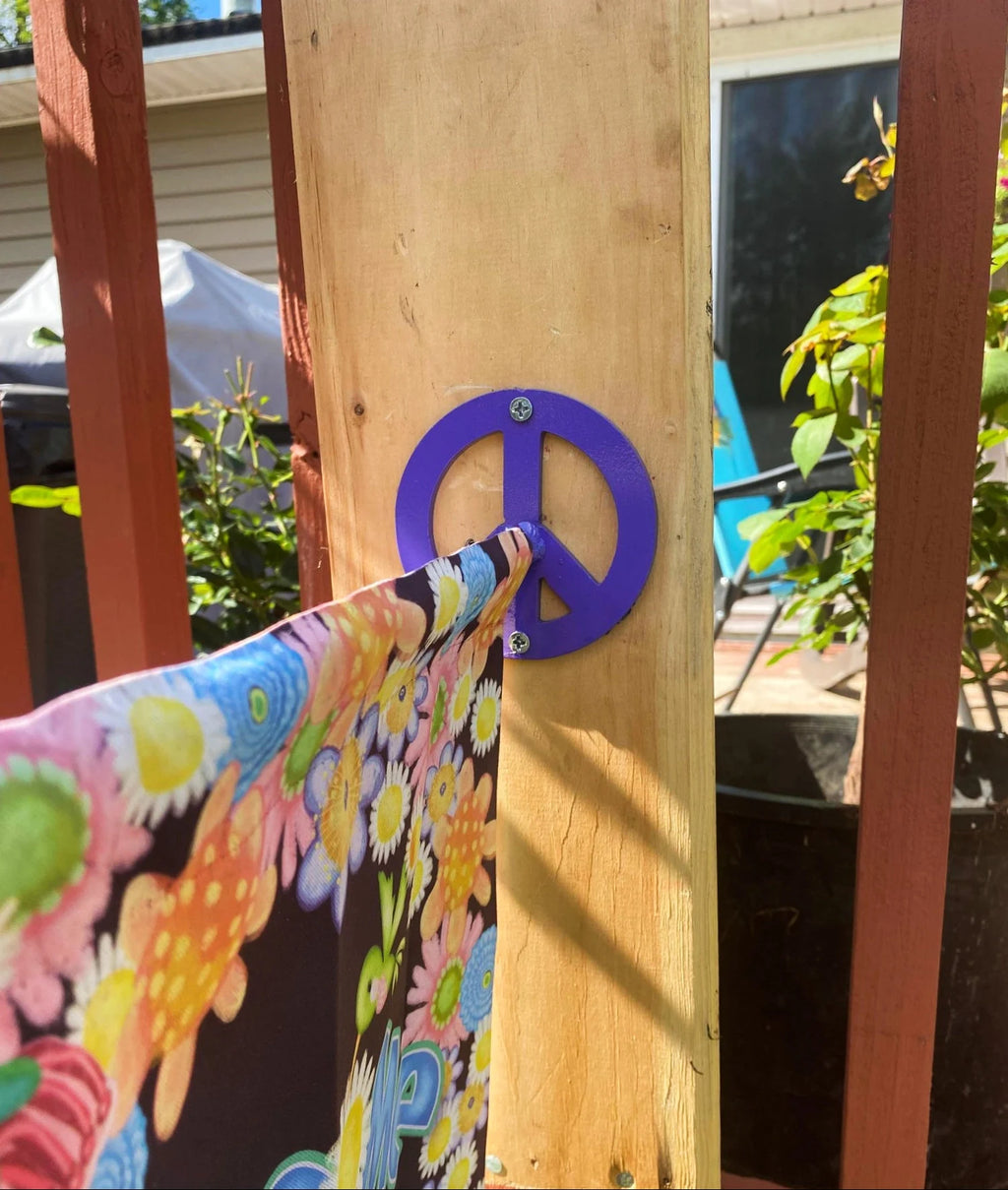 Peace be With You Flag Holder, Mini Flag Holder, Patio, Garden Flag Post, Wall Mounted Flag Holder Hook