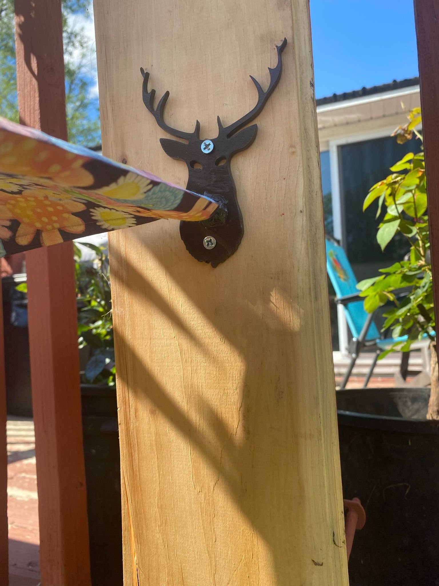 Buck Wild, Deer Flag Holder, Deer hunting Cabin Decor, Mini Flag, Patio Flag, Garden Decoration, Wall Mounted Flag Holder Hook