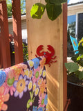 Cutsie Crab Flag Holder, Mini Flag Holder, Patio, Garden Flag Post, Beach Decor, Beach Flag, Wall Mounted Flag Holder Hook