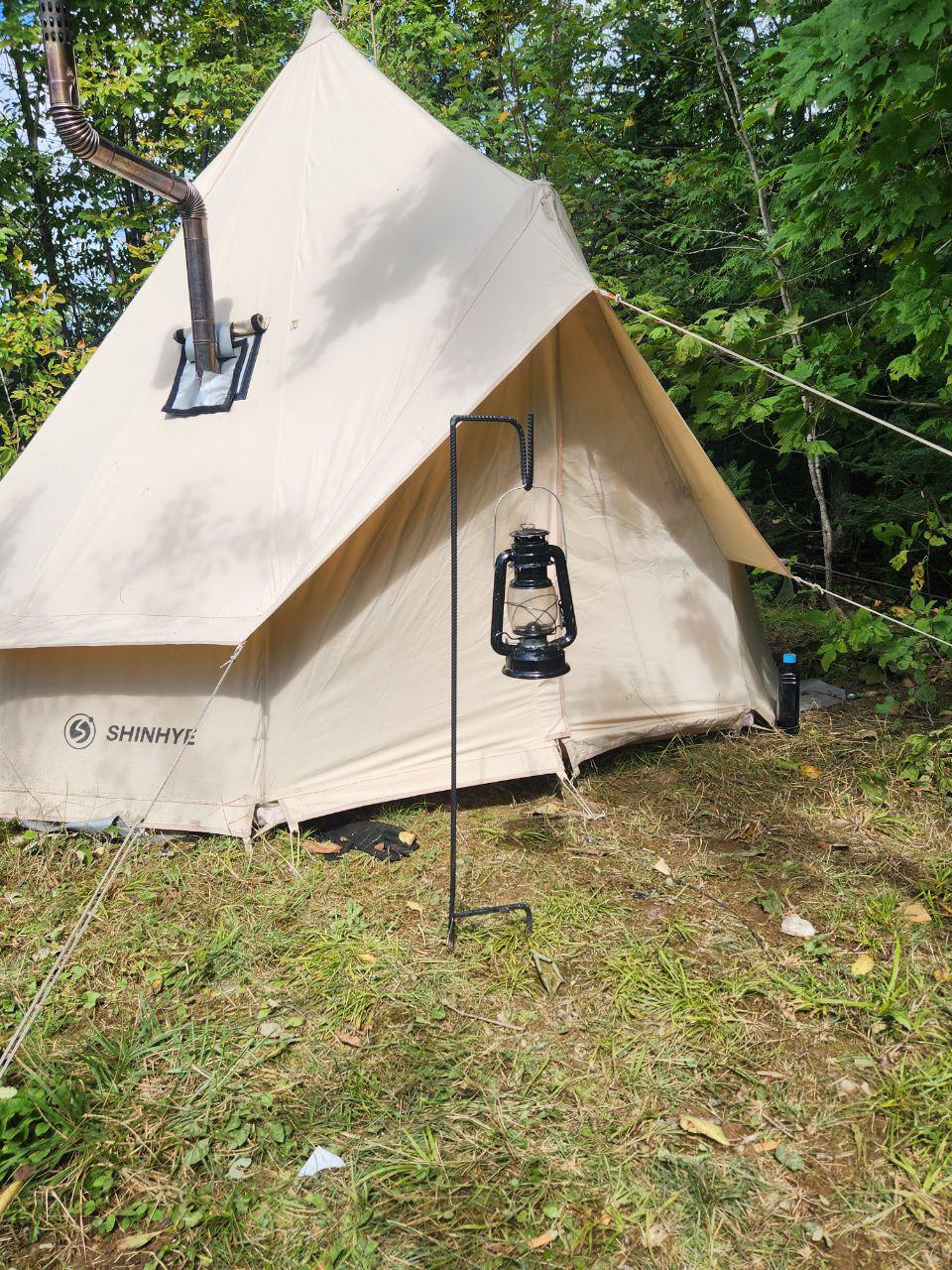 Heavy-Duty 3/8 Thick Rebar Camping Gear Holder - 2 Pak - Secure Lantern, Utensils, and Equipment Organizer