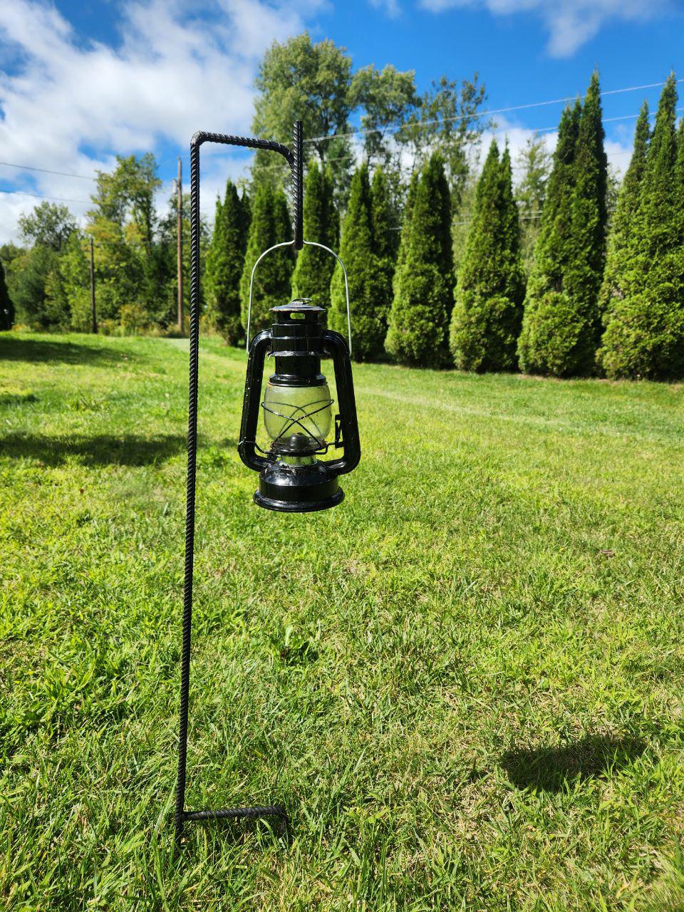 Heavy-Duty 3/8 Thick Rebar Camping Gear Holder - 2 Pak - Secure Lantern, Utensils, and Equipment Organizer