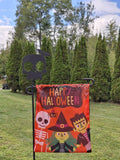 Skull and Bat Steel - Flag Holder - Halloween Yard Decor – Perfect for 12x35 Flags