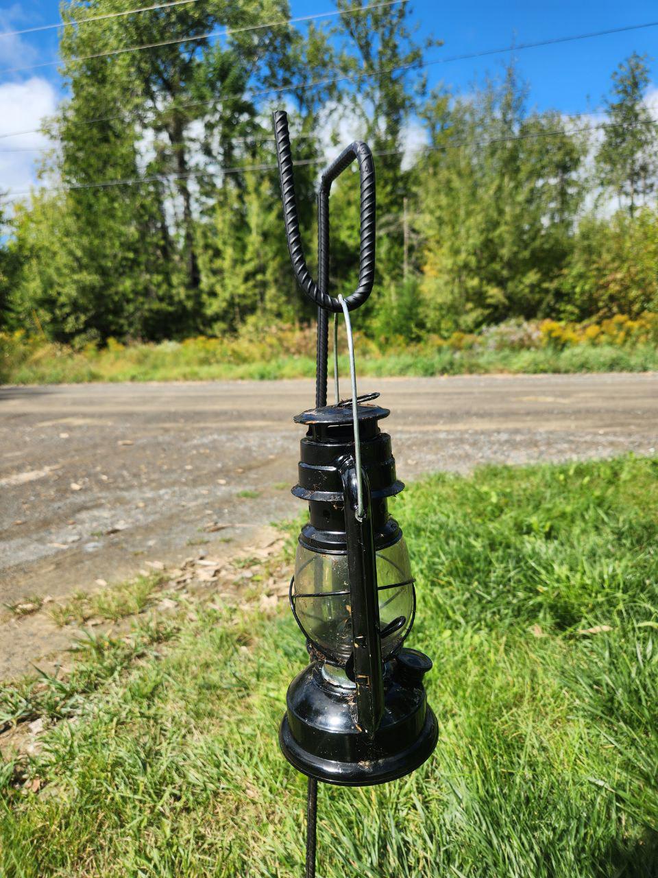 Heavy-Duty 3/8 Thick Rebar Camping Gear Holder - 2 Pak - Secure Lantern, Utensils, and Equipment Organizer