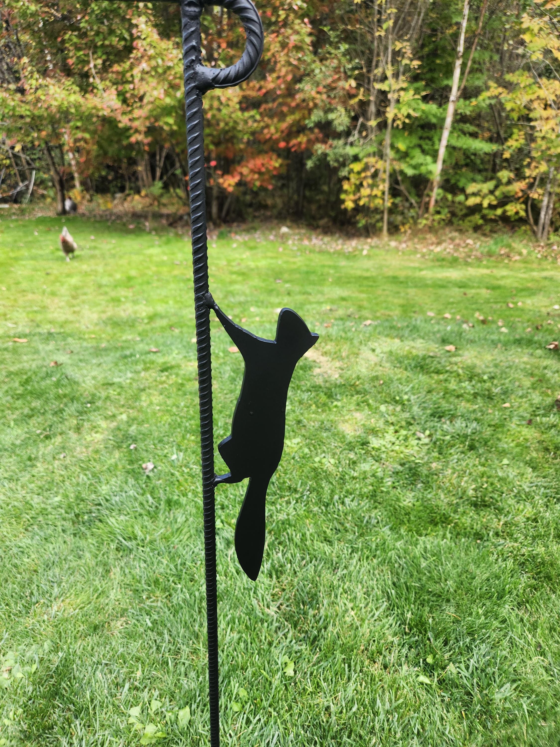 Squirrel Flag Holder, Garden Flag Holder, Garden Flag Stand, Camp Site Marker, Yard Flag Stand, Yard Art, Sign Holder, Squirrel Décor