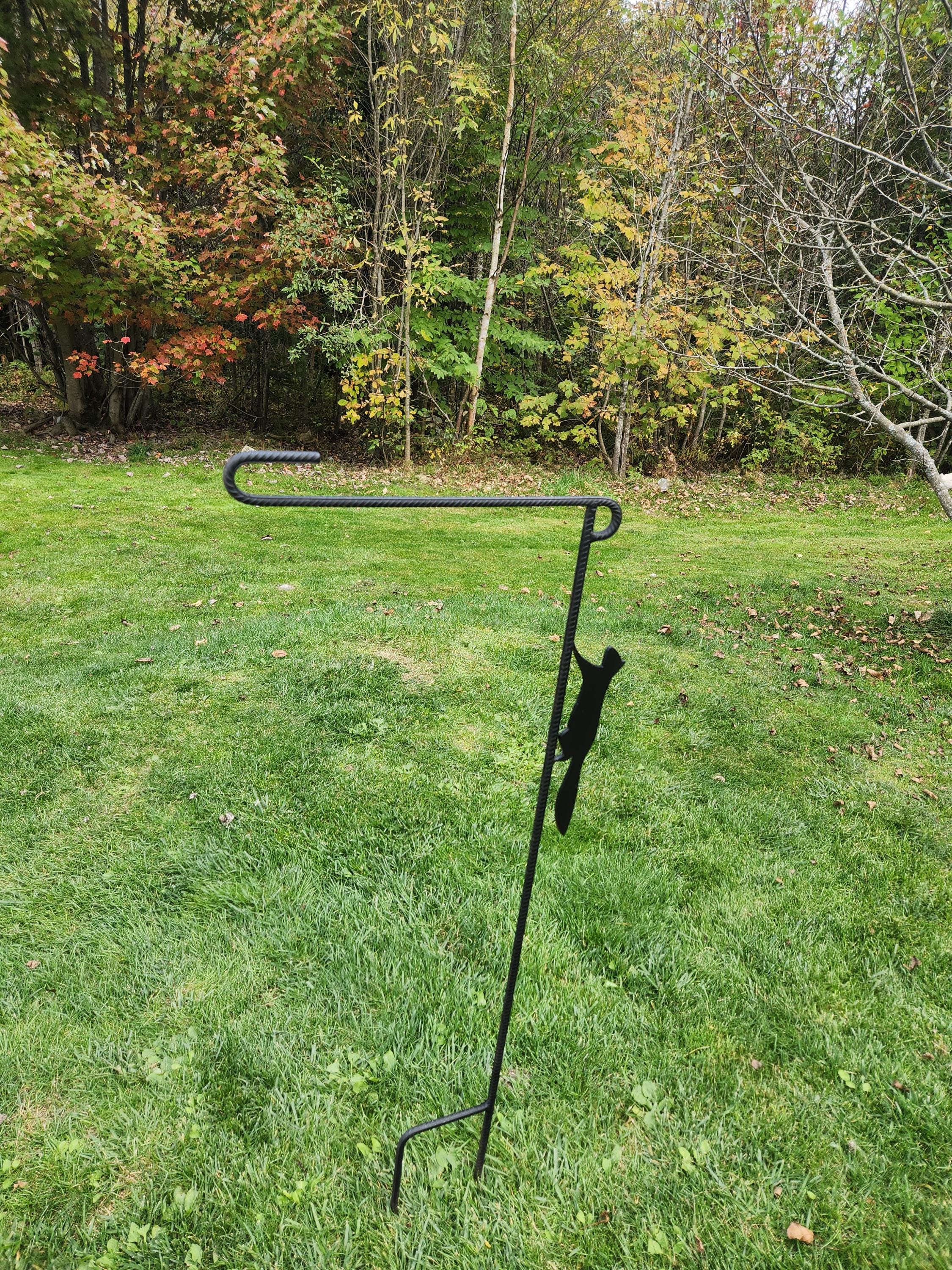 Squirrel Flag Holder, Garden Flag Holder, Garden Flag Stand, Camp Site Marker, Yard Flag Stand, Yard Art, Sign Holder, Squirrel Décor
