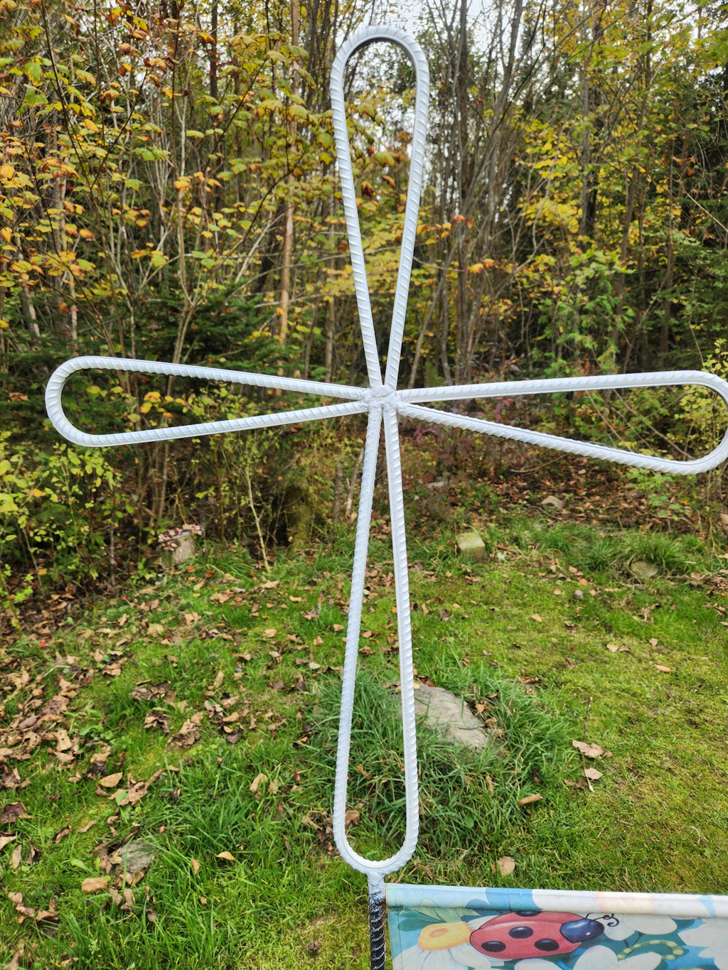 Rustic Spiritual Iron Cross Yard Stake