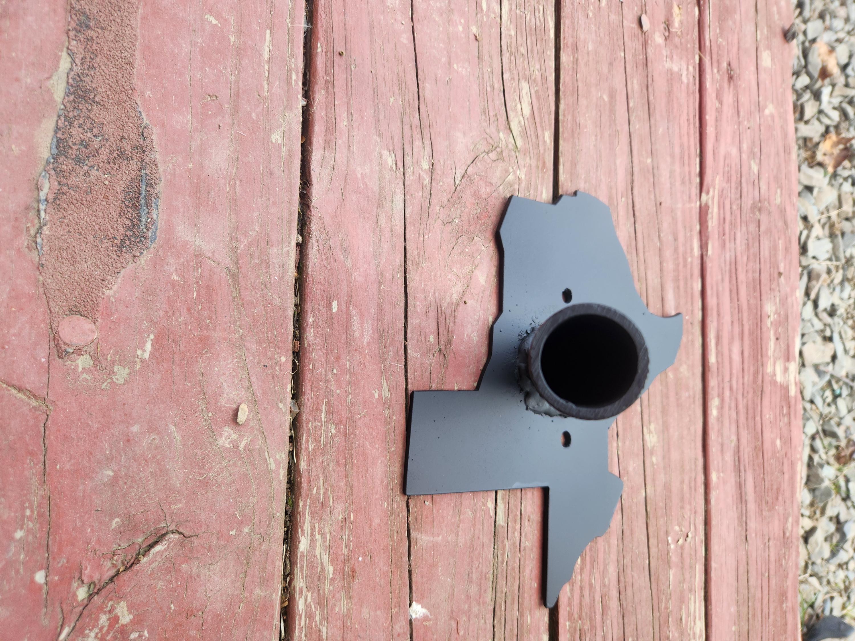 Sturdy Flag Holder with 1-Inch Diameter Pole Slot and Custom State Silhouette Steel Backplate