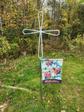 Rustic Spiritual Iron Cross Yard Stake