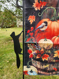 Squirrel Flag Holder, Garden Flag Holder, Garden Flag Stand, Camp Site Marker, Yard Flag Stand, Yard Art, Sign Holder, Squirrel Décor