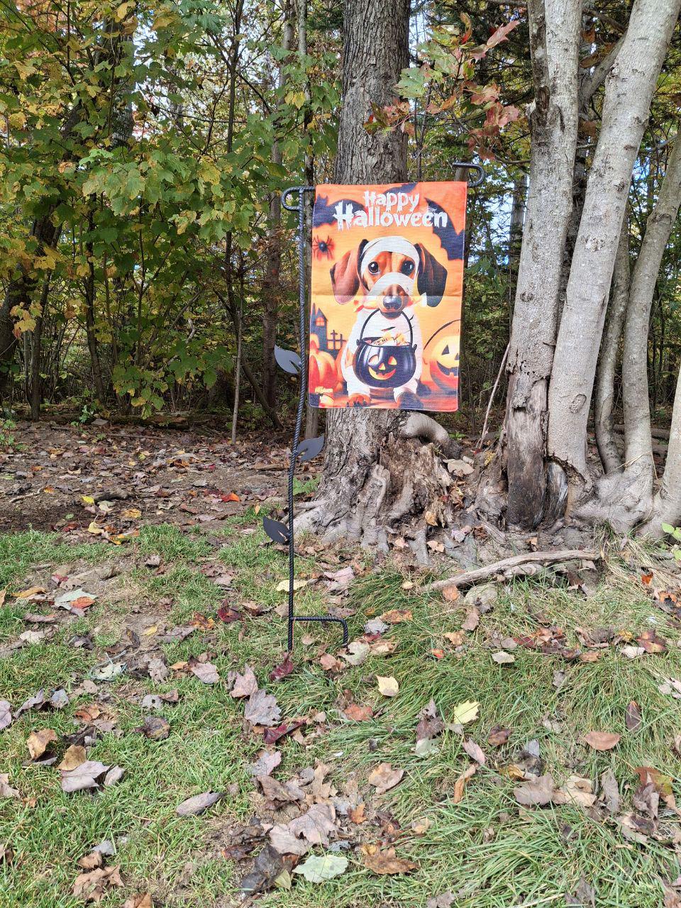 Ivy Garden Flag Holder, Garden Flag Stand, Camp Site Marker, Grave Site Memorial, Yard Flag Stand, Summer Garden Flag, Sign Holder