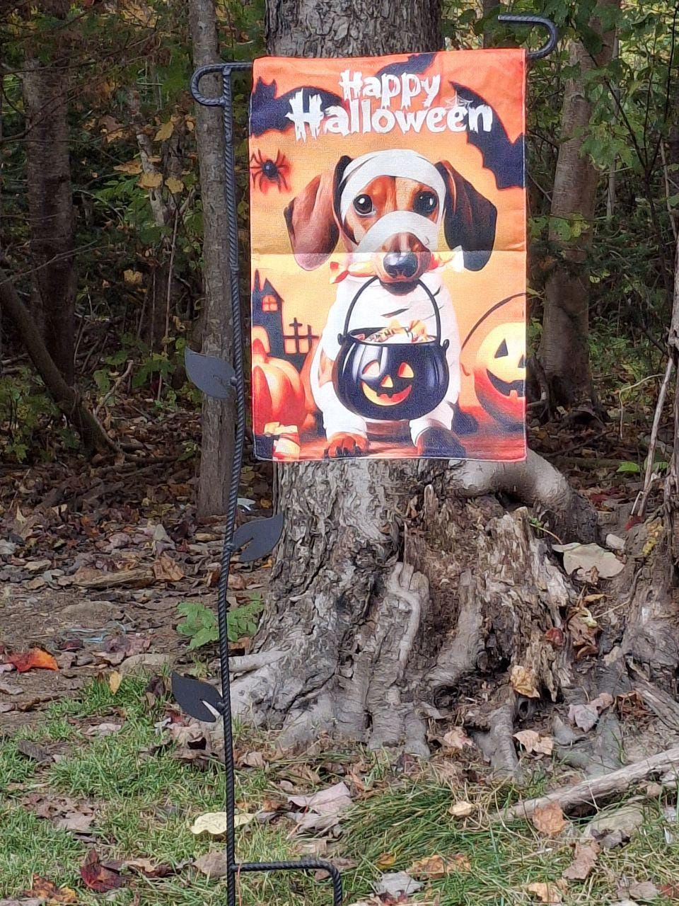 Ivy Garden Flag Holder, Garden Flag Stand, Camp Site Marker, Grave Site Memorial, Yard Flag Stand, Summer Garden Flag, Sign Holder