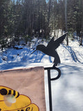 Hummingbird Garden Flag Holder, Garden Flag Stand, Camp Site Marker, Grave Site Memorial, Yard Flag Stand, Summer Garden Flag, Sign Holder