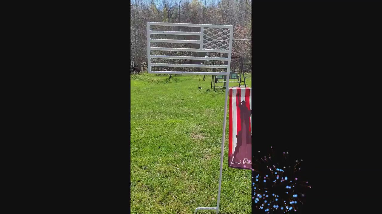 Rustic American Flag Garden Flag Combo